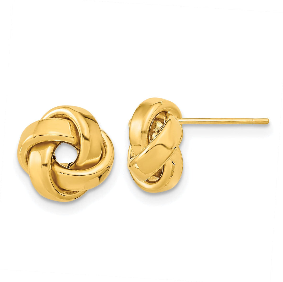 Lovely Rita's Earrings 14K Yellow Gold Trendy Polished 10.5mm Love Knot Post Earrings