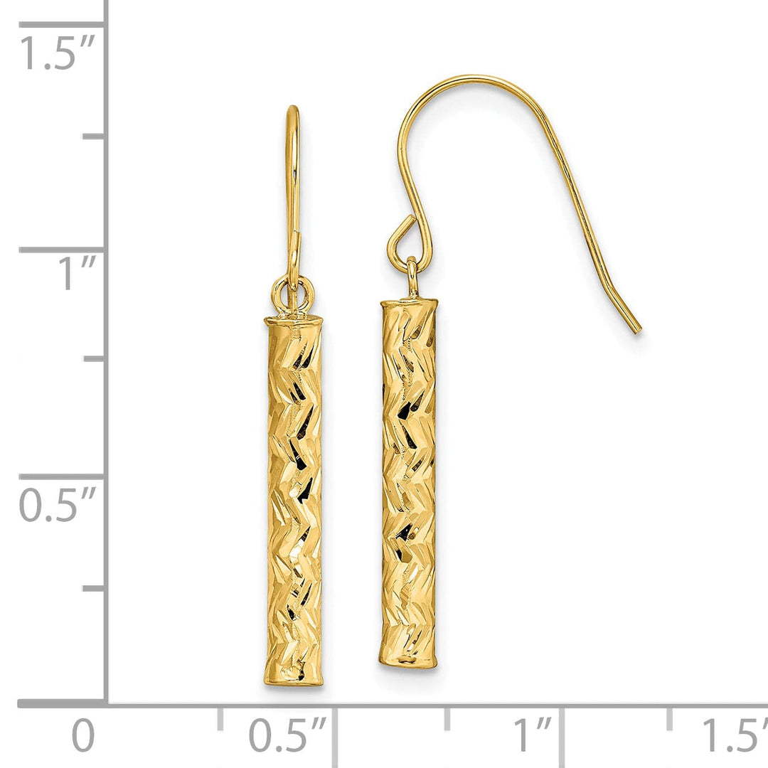 Lovely Rita's Earrings 14K Yellow Gold Trendy Polished 3.15 mm Dangle Post Earrings