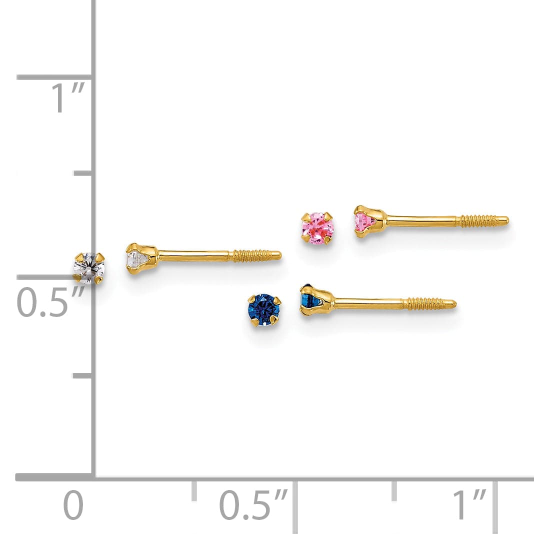 Lovely Rita's Earrings 14K Yellow Gold Unique Polished nan Design Post Earrings