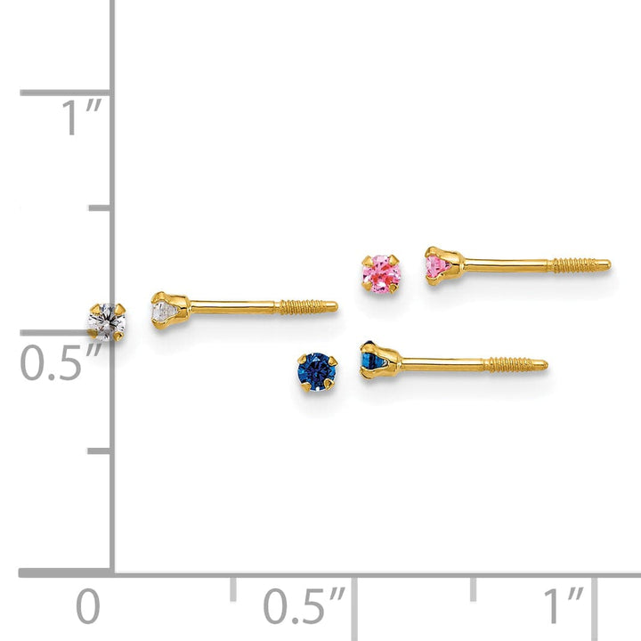 Lovely Rita's Earrings 14K Yellow Gold Unique Polished nan Design Post Earrings