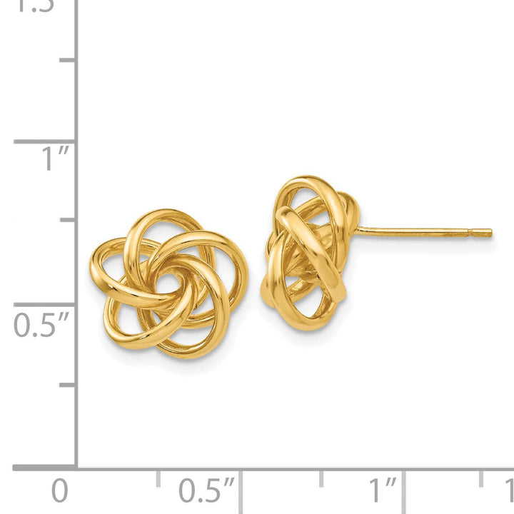 Lovely Rita's Earrings 14K Yellow Gold Versatile Polished 12mm Love Knot Earrings