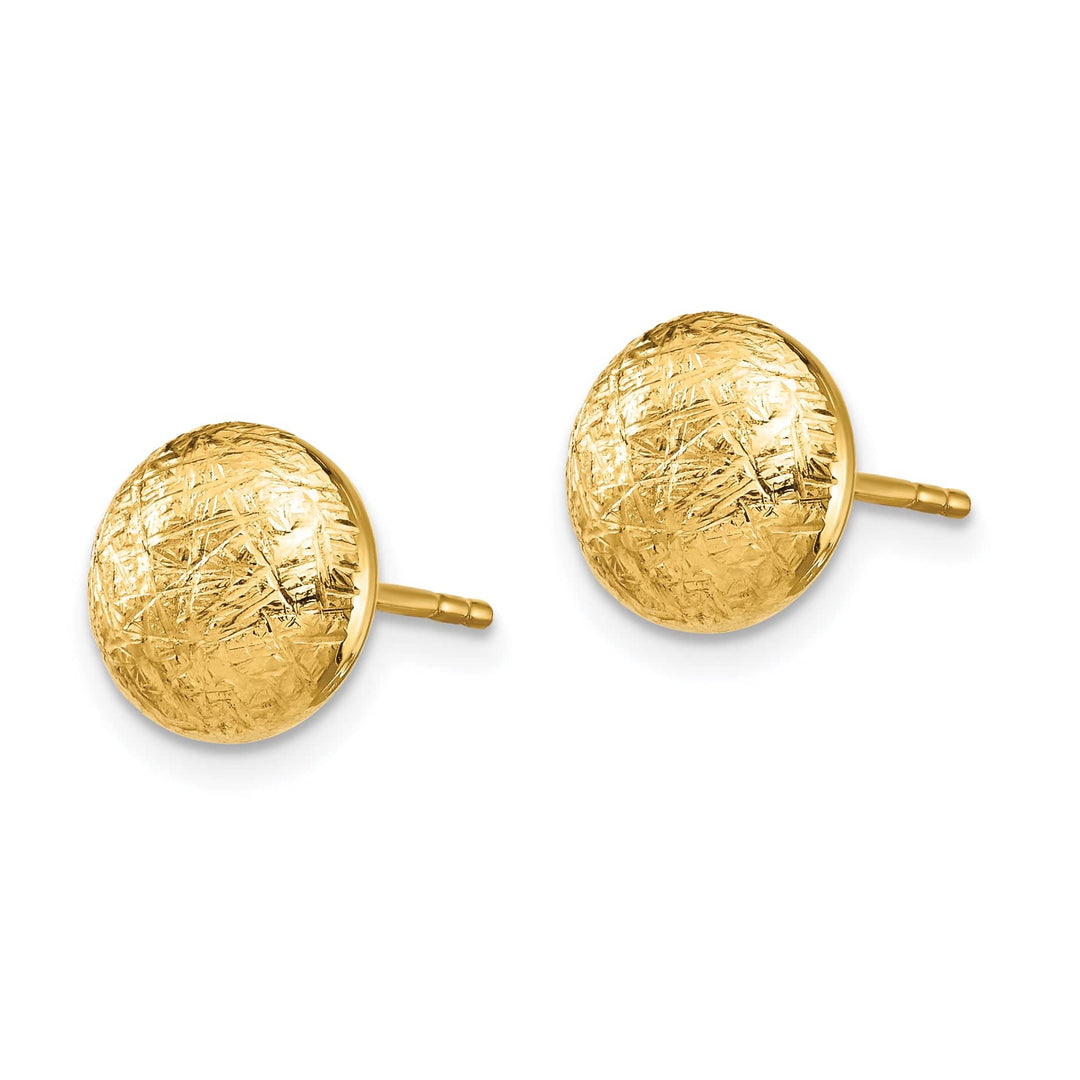 Lovely Rita's Earrings 14K Yellow Gold Versatile Textured 8mm Hollow Button Post Earrings