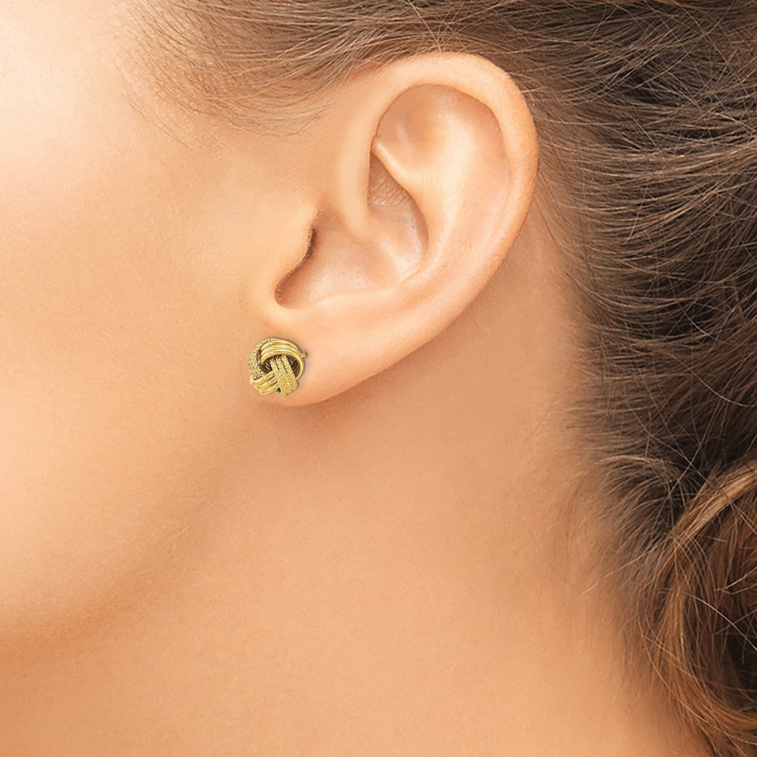 Lovely Rita's Earrings 14K Yellow Gold Vintage Polished 10.5mm Love Knot Post Earrings