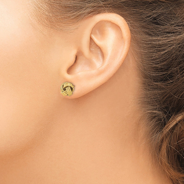 Lovely Rita's Earrings 14K Yellow Gold Vintage Polished 10.5mm Love Knot Post Earrings