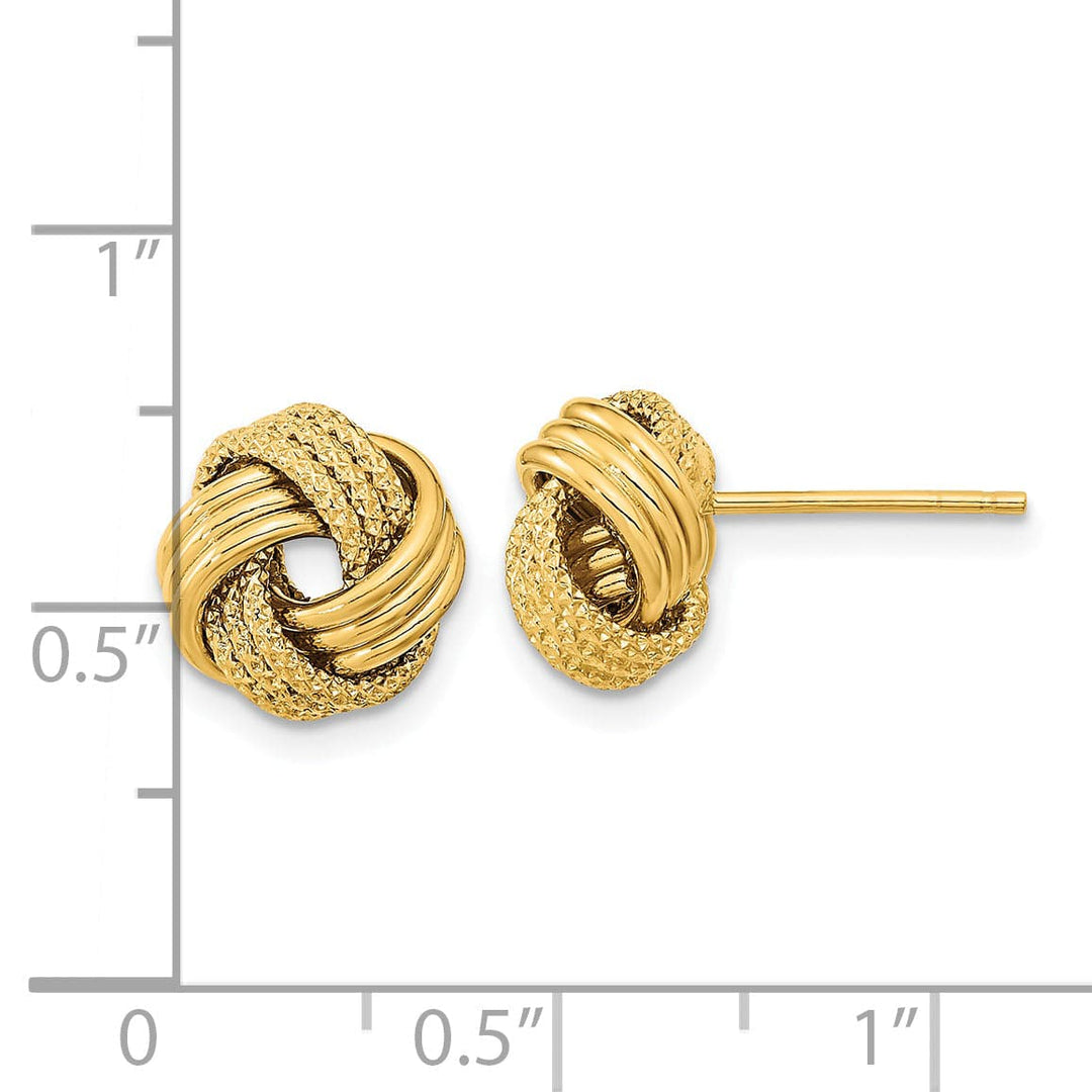 Lovely Rita's Earrings 14K Yellow Gold Vintage Polished 10.5mm Love Knot Post Earrings