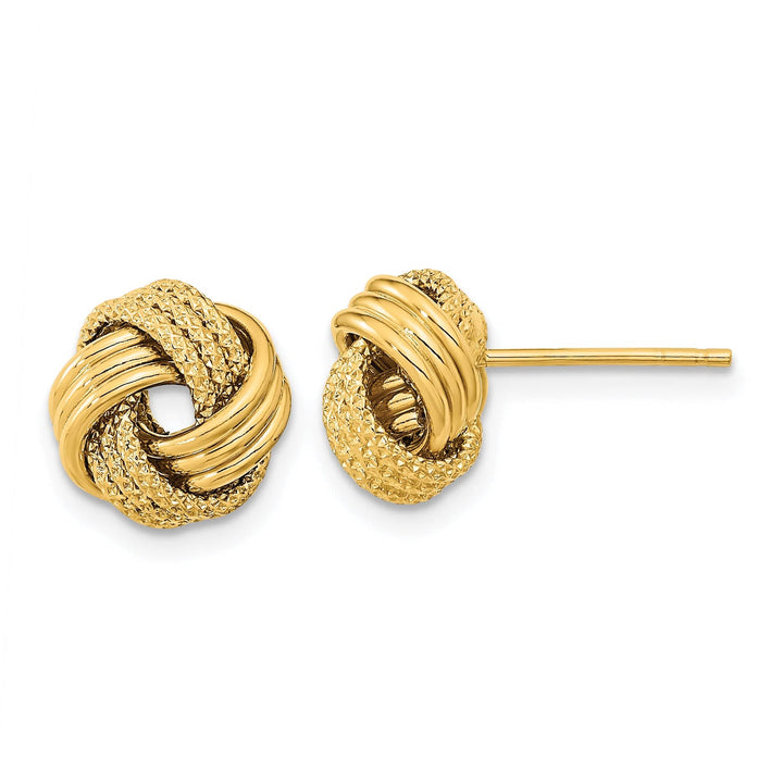 Lovely Rita's Earrings 14K Yellow Gold Vintage Polished 10.5mm Love Knot Post Earrings
