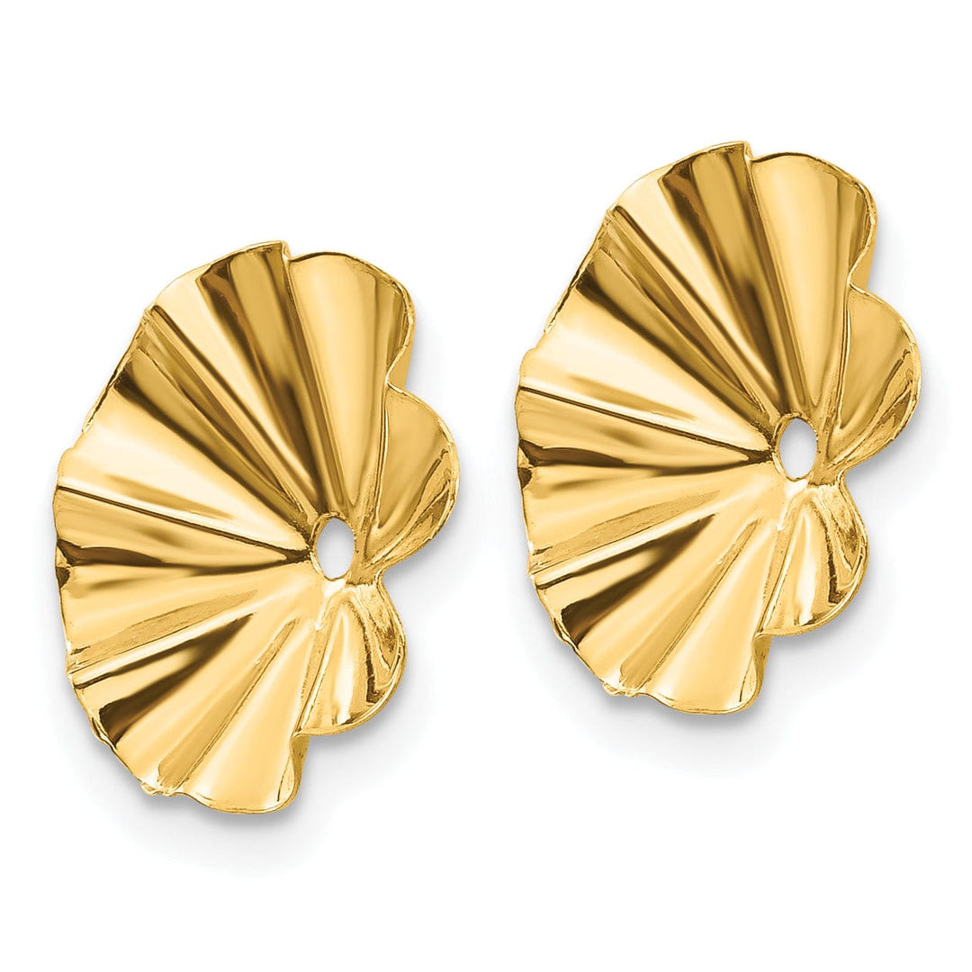 Lovely Rita's Earrings 14k Yellow Polished Finish Fancy Fluted Earring Jackets