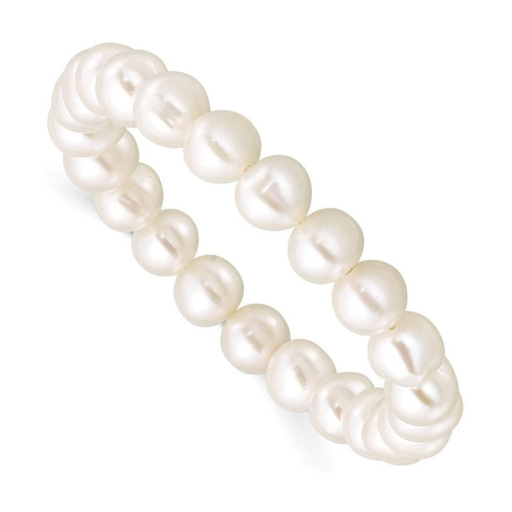 Madi K 5-6mm White Semi-Round Freshwater Pearl Xsmall Stretch Bracelet
