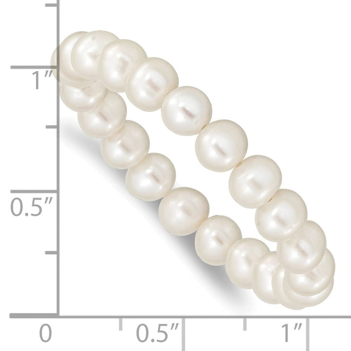 Madi K 5-6mm White Semi-Round Freshwater Pearl Xsmall Stretch Bracelet