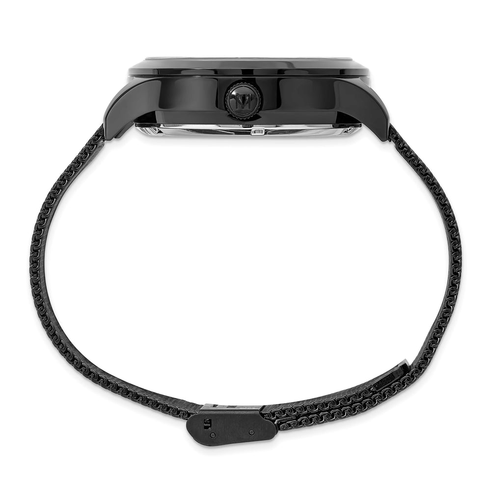 Mason Sales Black IP Skeleton Automatic Mesh Band 42 mm Watch