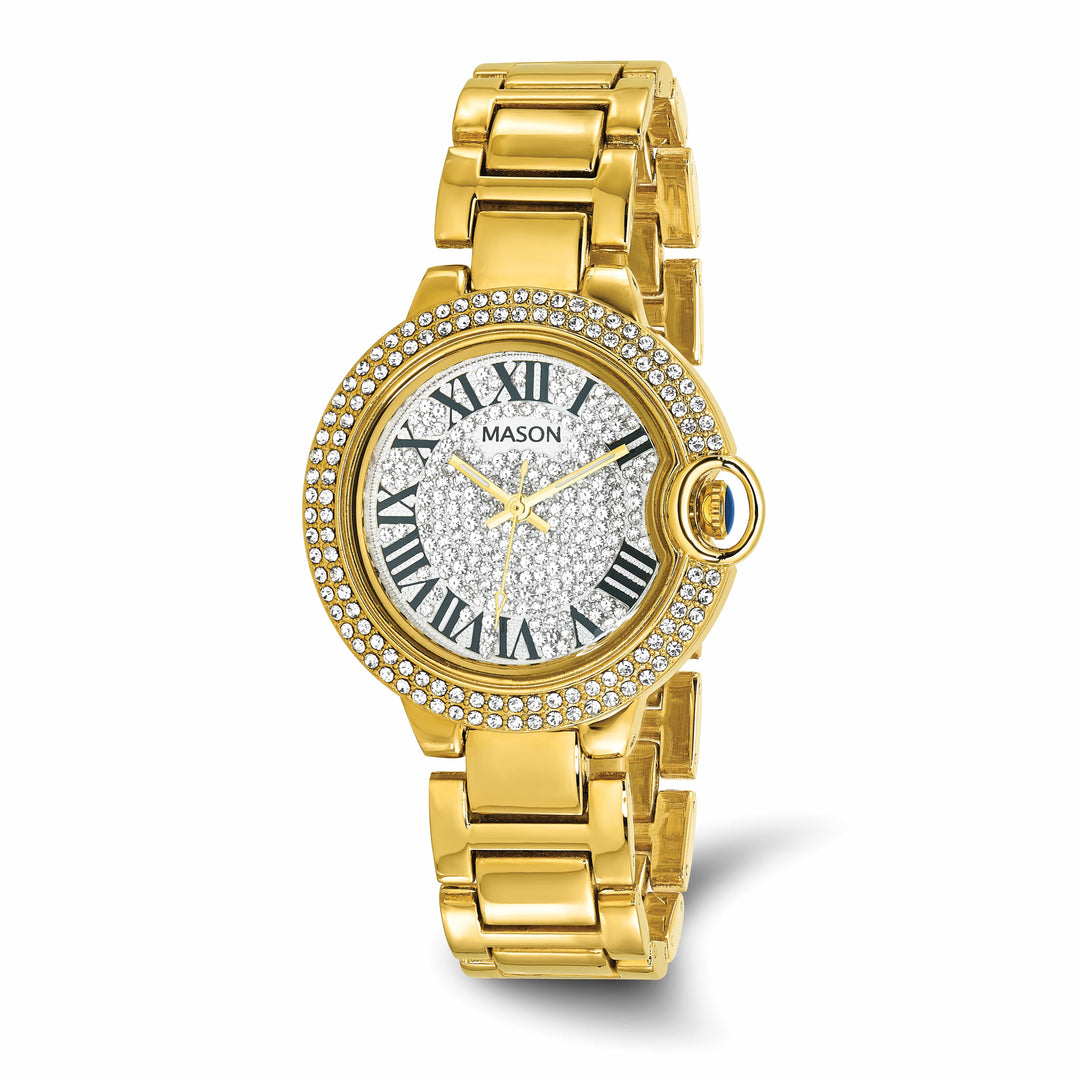 Mason Sales Ladies Black IP Skeleton Quartz Mesh Band 37 mm Watch