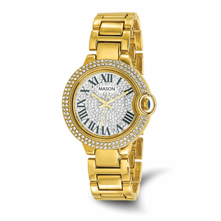 Mason Sales Ladies Black IP Skeleton Quartz Mesh Band 37 mm Watch