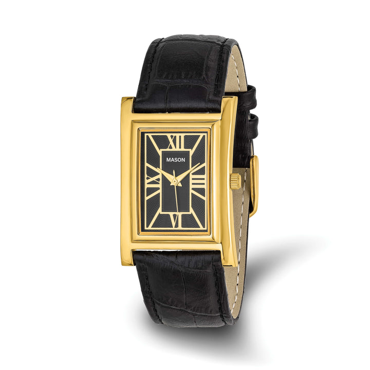 Mason Sales Ladies Gold-Plated Quartz Leather Band Watch