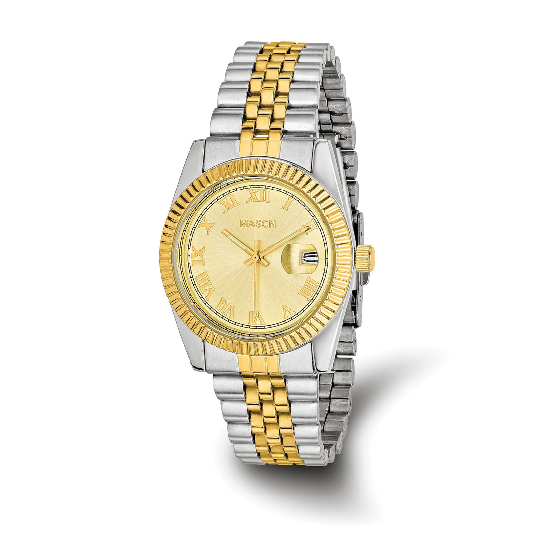 Mason Sales Ladies Two-Tone Quartz Gold Dial Watch