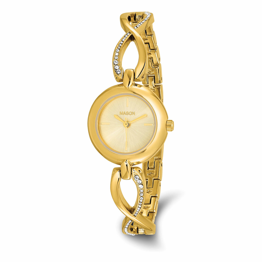 Mason Sales Ladies Yellow IP Quartz Gold Dial Watch