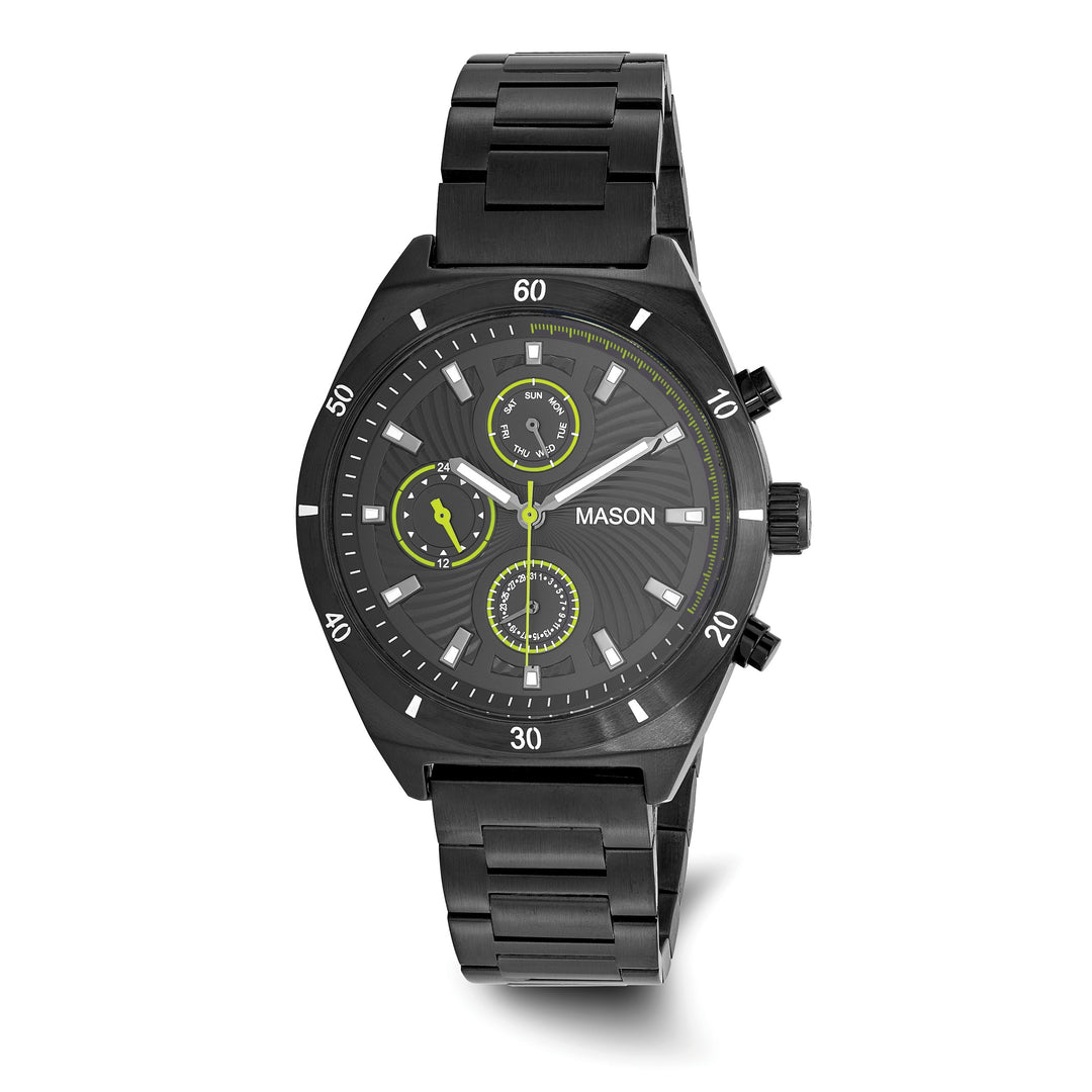 Mason Sales Men's Black IP Chronograph Quartz Watch