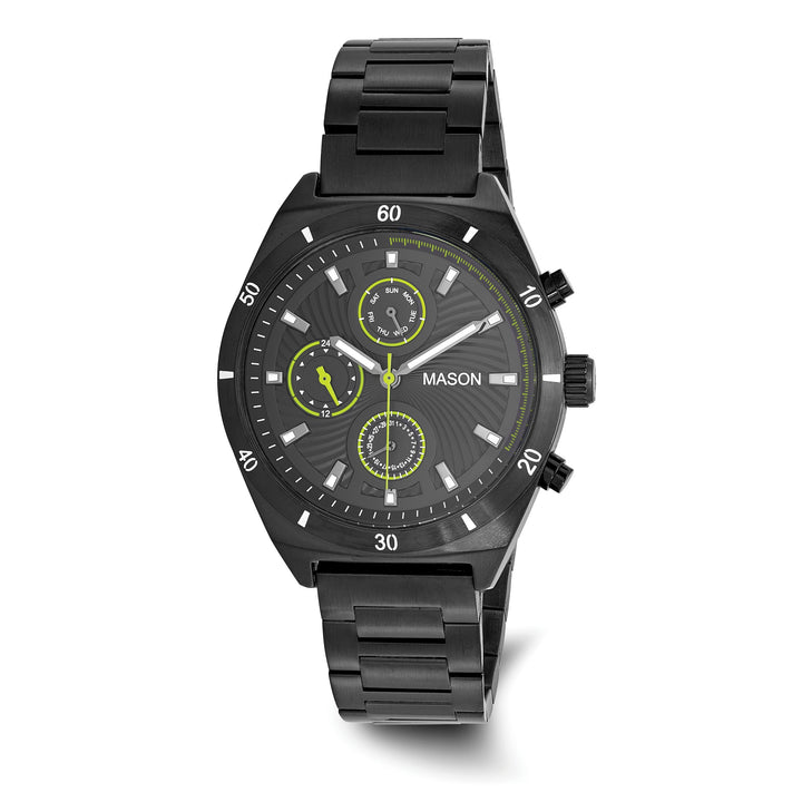Mason Sales Men's Black IP Chronograph Quartz Watch