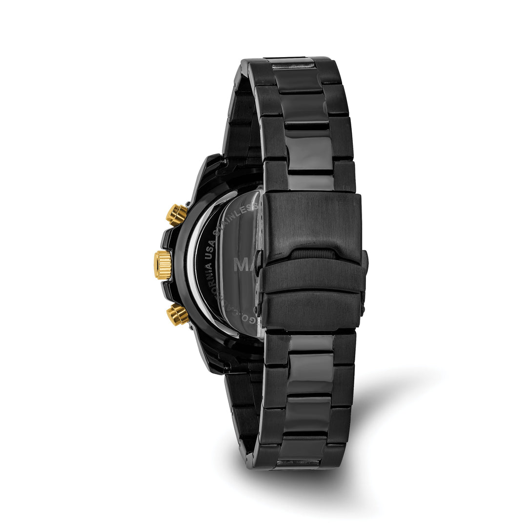 Mason Sales Men's Black IP Chronograph Quartz Watch