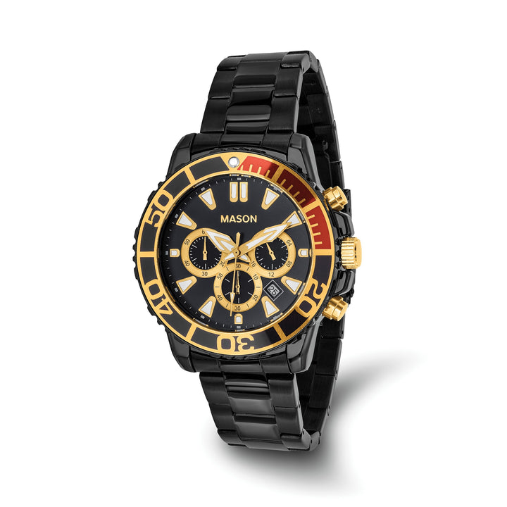 Mason Sales Men's Black IP Chronograph Quartz Watch