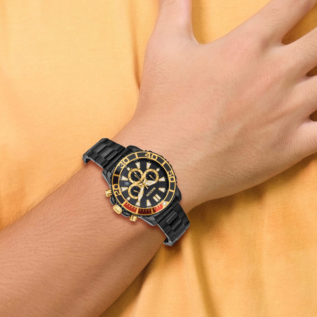 Mason Sales Men's Black IP Chronograph Quartz Watch