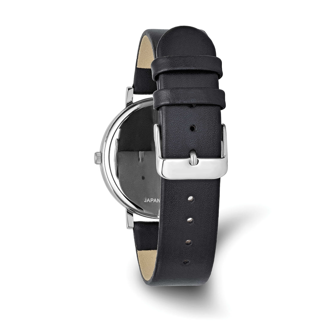 Mason Sales Men's Black IP Quartz Leather Band Watch