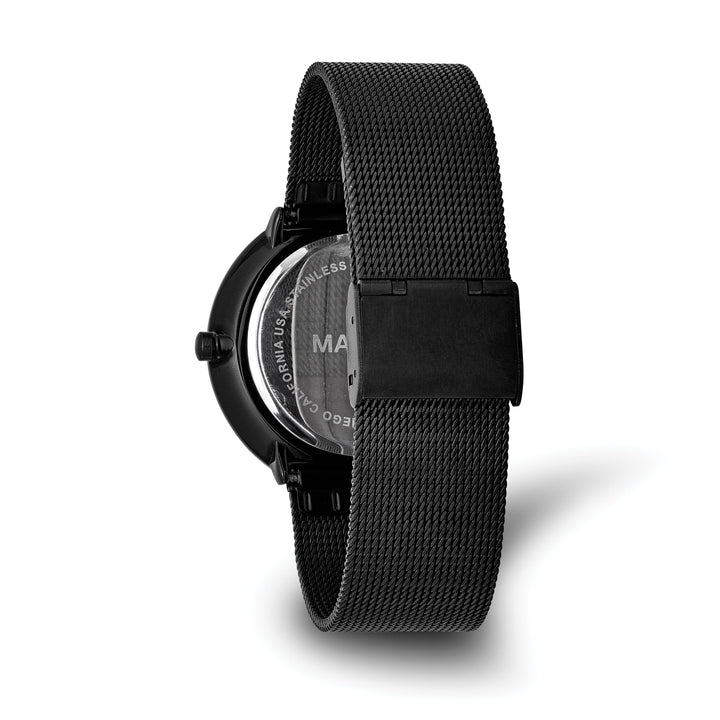 Mason Sales Men's Black IP Quartz Mesh Band Black Dial Watch