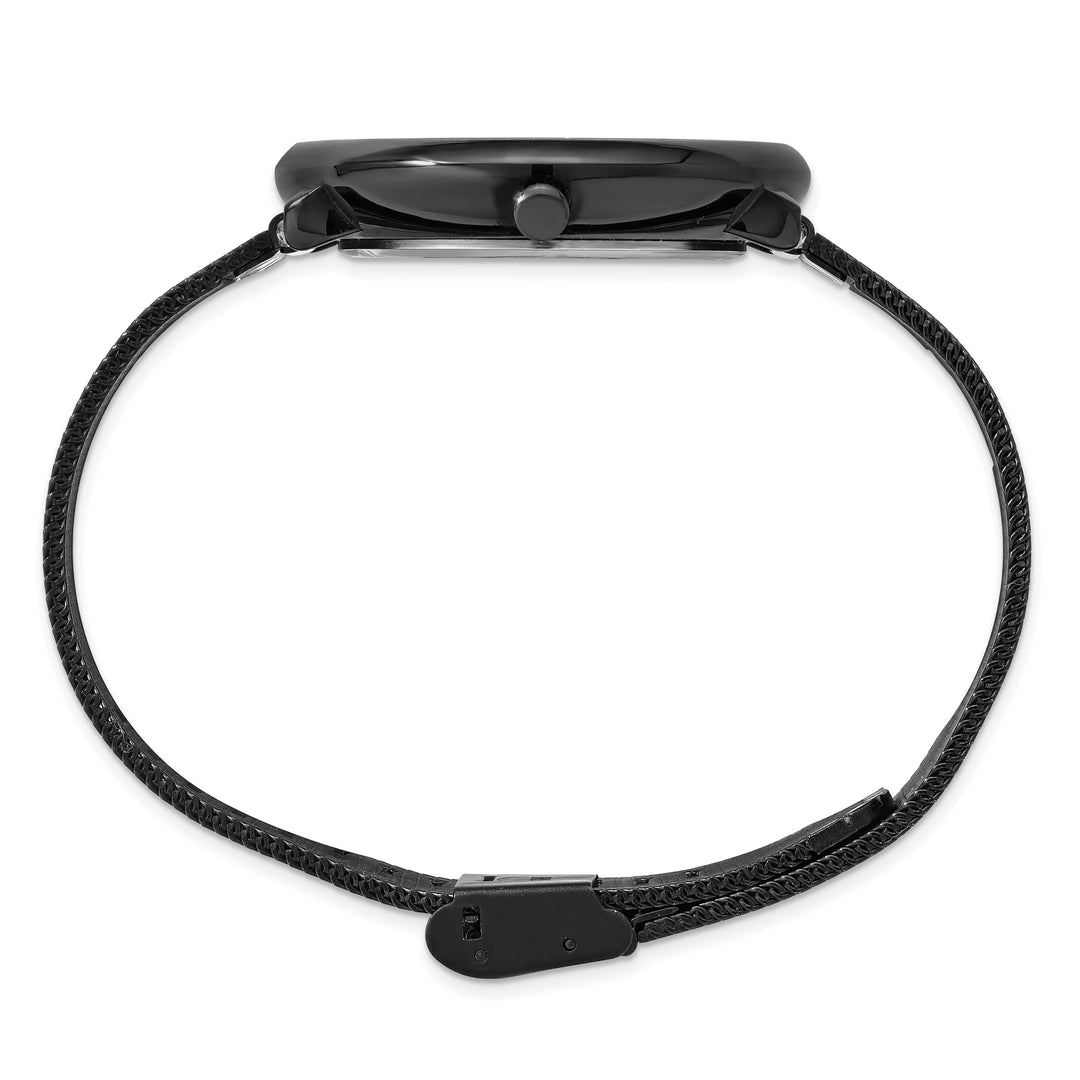 Mason Sales Men's Black IP Quartz Mesh Band Black Dial Watch