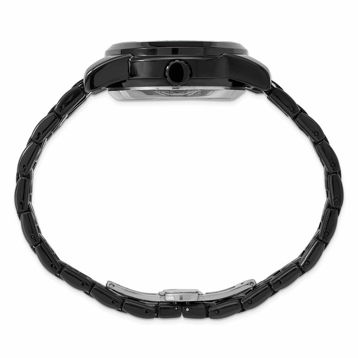 Mason Sales Men's Black IP Skeleton Automatic Watch