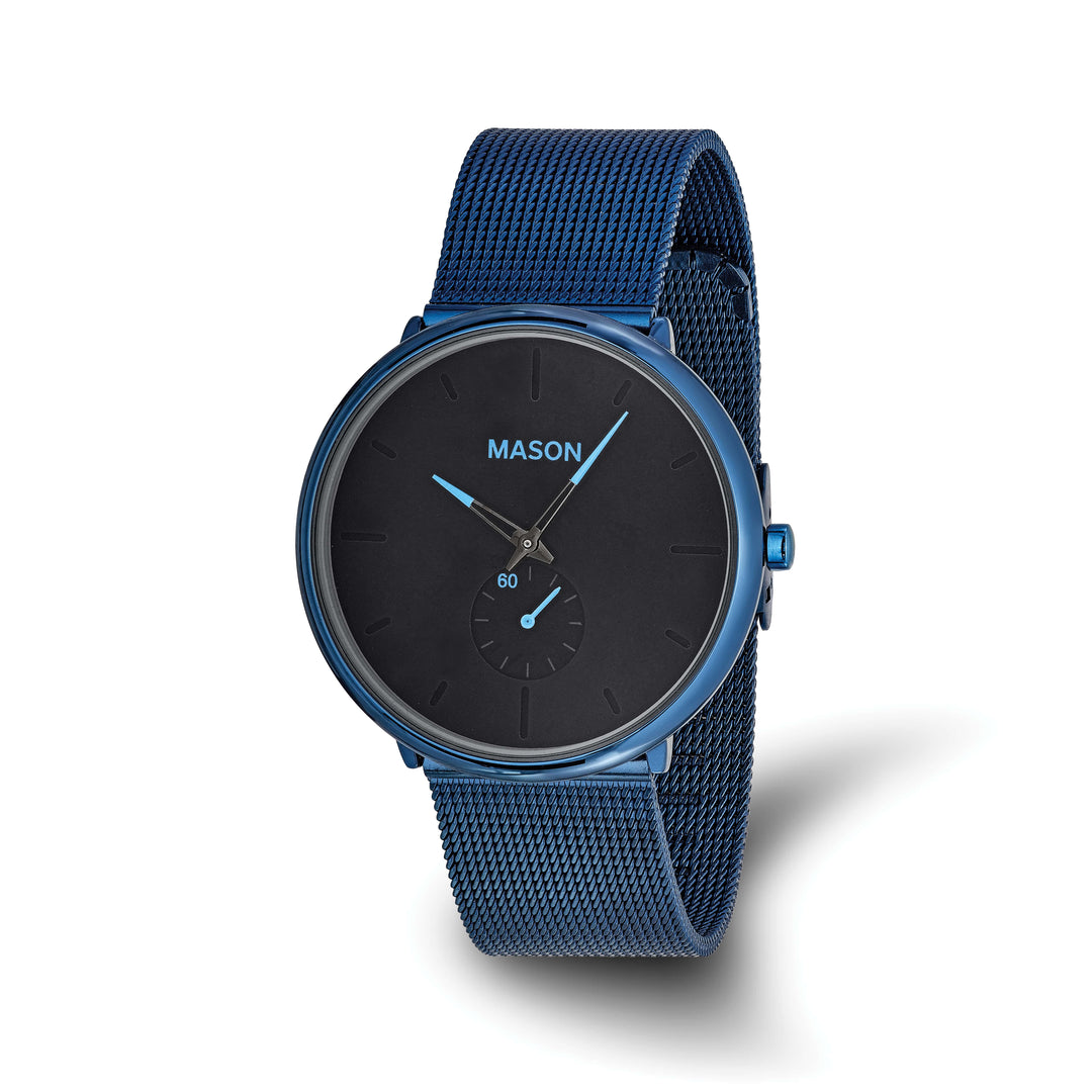 Mason Sales Men's Blue IP Quartz Mesh Band Watch