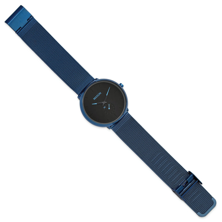 Mason Sales Men's Blue IP Quartz Mesh Band Watch