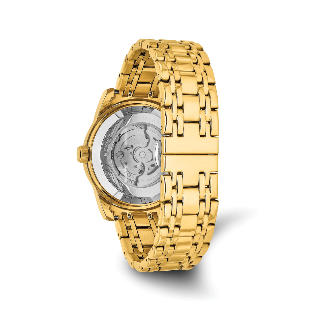 Mason Sales Men's Gold-Plated Skeleton Automatic Gold Dial Watch