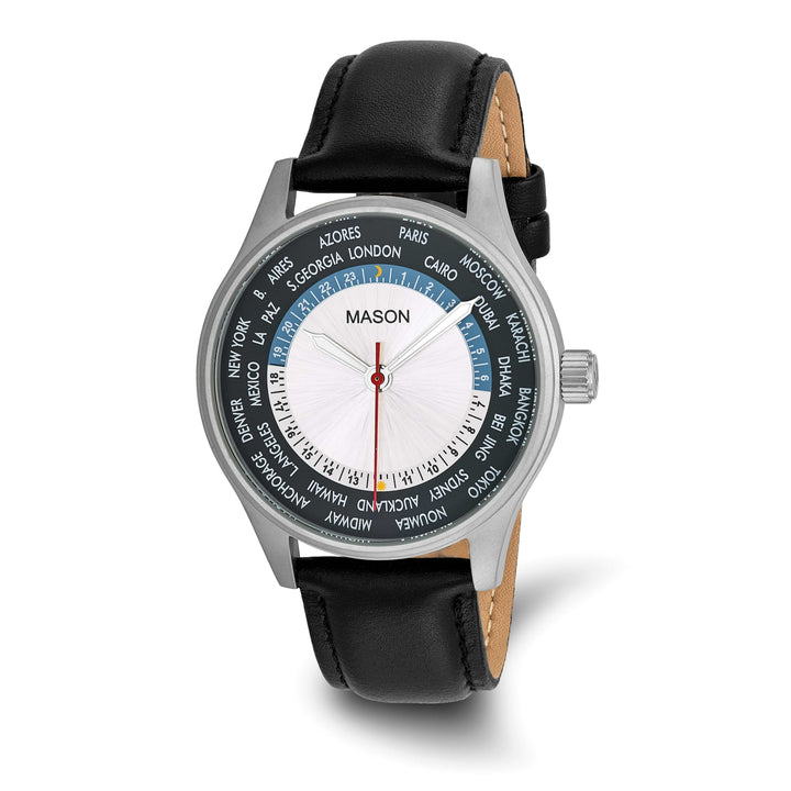 Mason Sales Men's Military Quartz Leather Band Watch