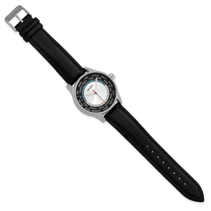 Mason Sales Men's Military Quartz Leather Band Watch