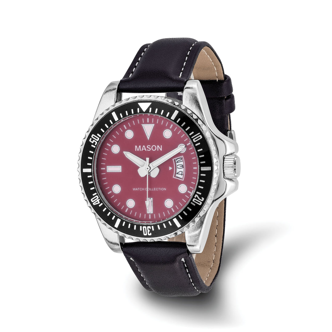 Mason Sales Men's Quartz Leather Band 42 mm Watch