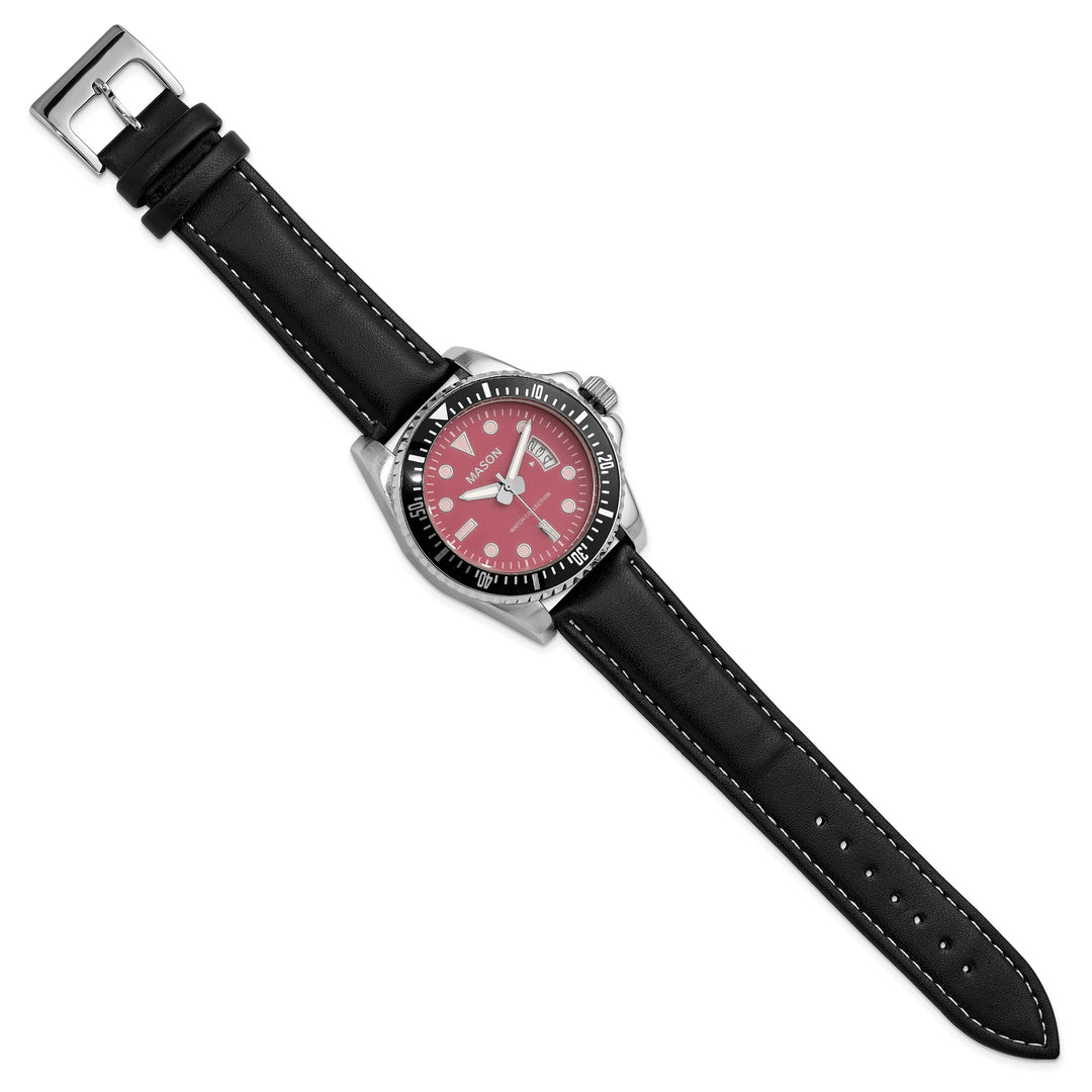 Mason Sales Men's Quartz Leather Band 42 mm Watch