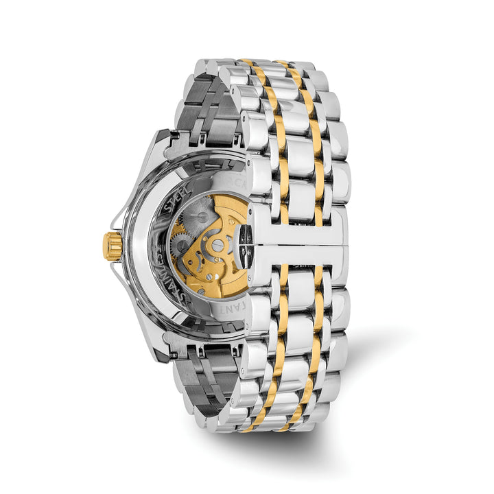 Mason Sales Men's Two-Tone Skeleton Automatic Gold Dial Watch