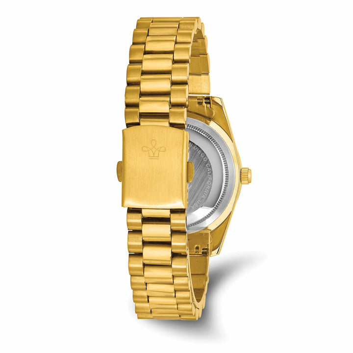 Mason Sales Men's Yellow IP Date Quartz Yellow Dial Watch