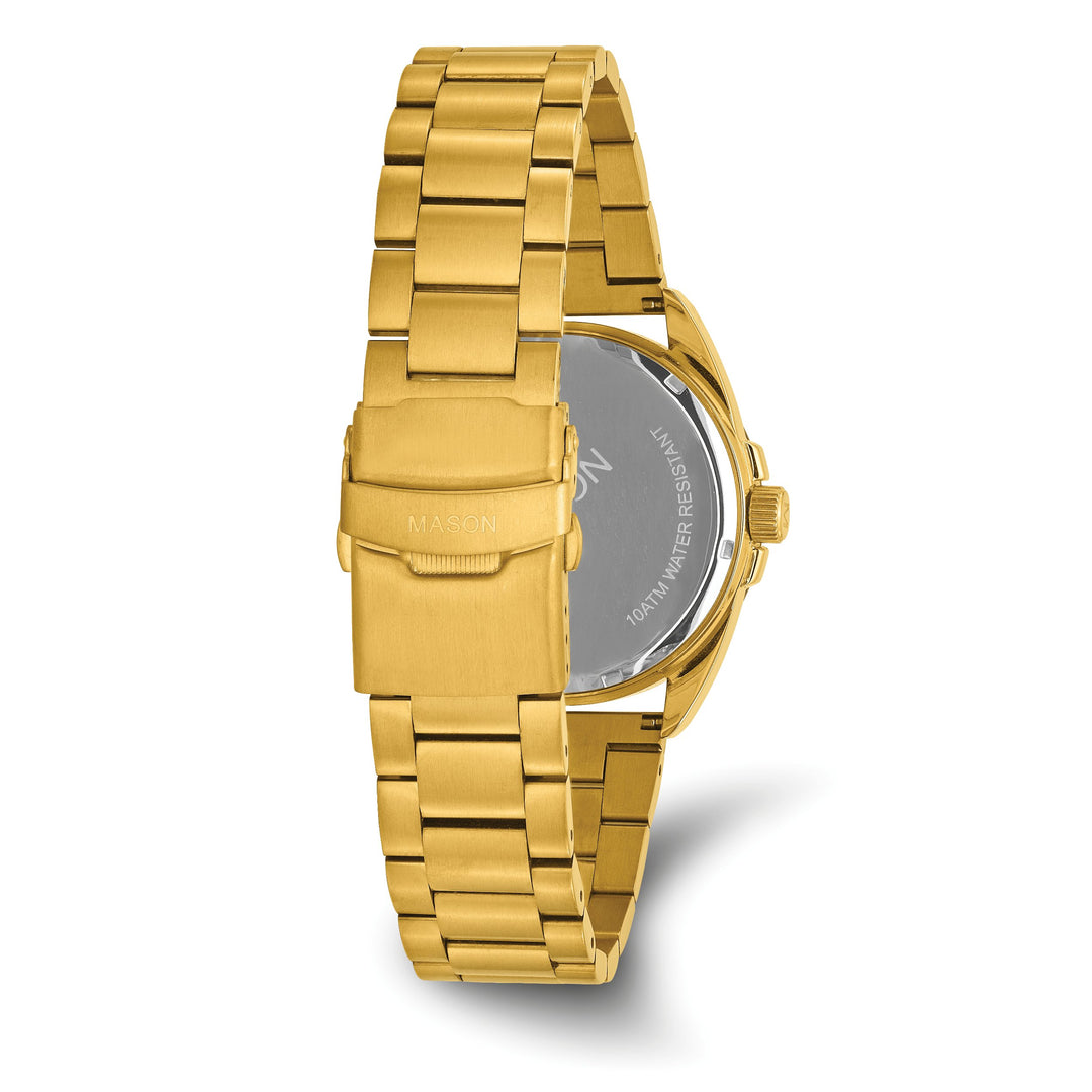 Mason Sales Men's Yellow IP Quartz Gold Dial Watch