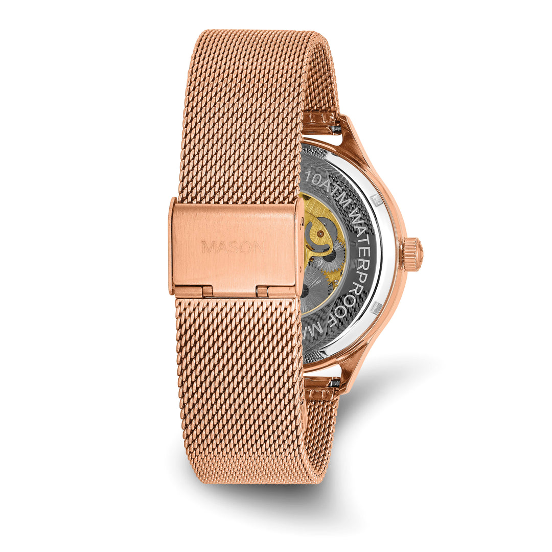 Mason Sales Rose Gold-Plated Automatic White Dial Watch