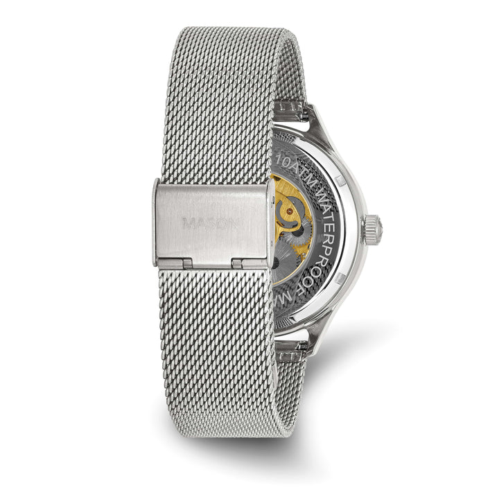 Mason Sales Skeleton Automatic Mesh Band White Dial Watch