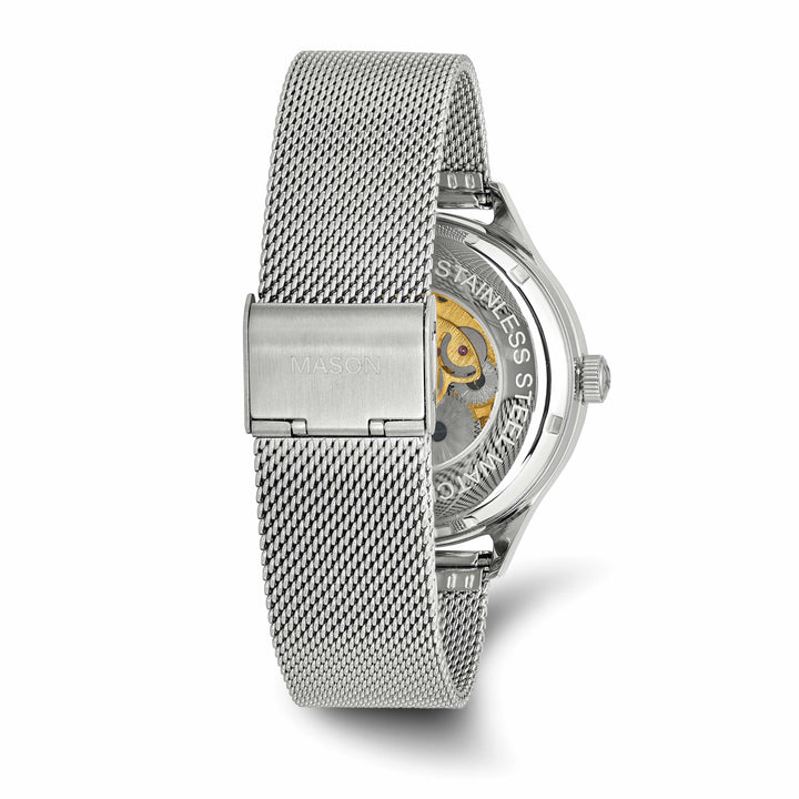 Mason Sales Skeleton Automatic Mesh Band White Dial Watch
