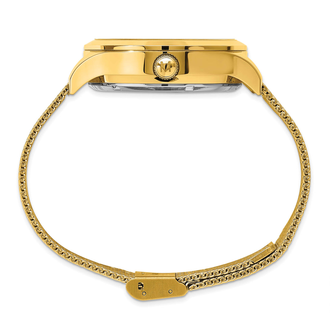 Mason Sales Yellow IP Skeleton Automatic Mesh Band Watch
