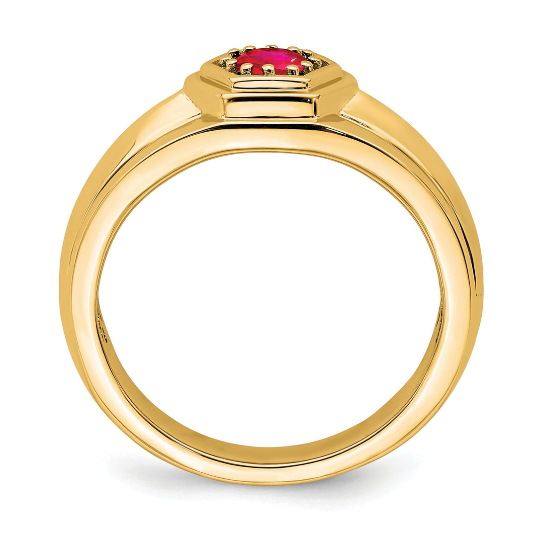 Lovely Rita's Men's Gemstones & Diamond Rings 14k Yellow Gold Ruby Mens Ring