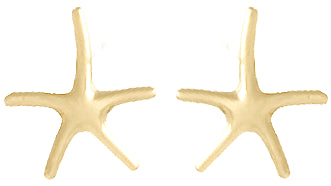 10k Yellow Gold Polished Mini Starfish Post Earrings, view 3 of 5