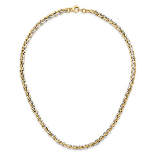 Lovely Rita's Necklaces 14k Two Tone Gold Fancy Link 18-Inche Necklace