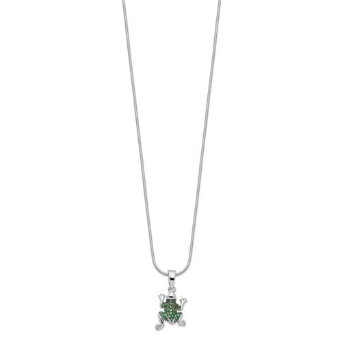 Lovely Rita's Necklaces Sterling Silver Cubic Zirconia Frog Necklace