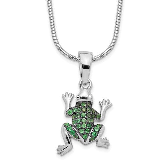 Lovely Rita's Necklaces Sterling Silver Cubic Zirconia Frog Necklace