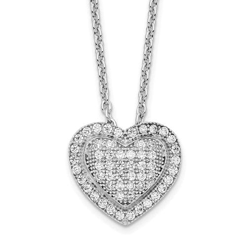 Lovely Rita's Necklaces Sterling Silver Cubic Zirconia Heart Necklace