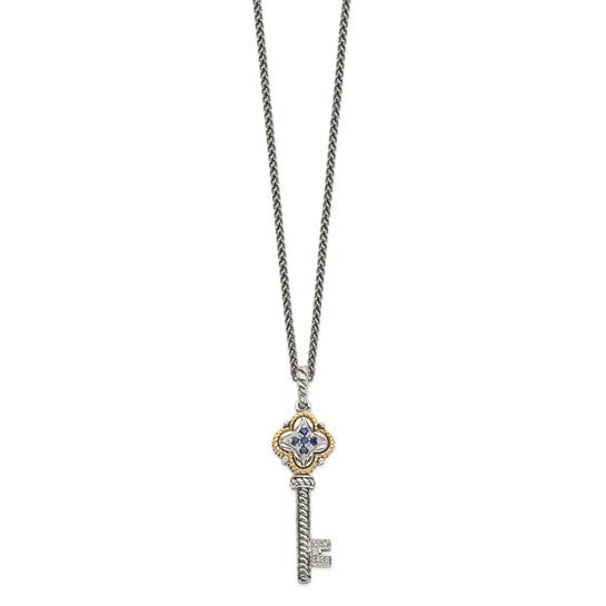 Shey Couture Necklaces Sterling Silver Gold Sapphire Diamond Necklace