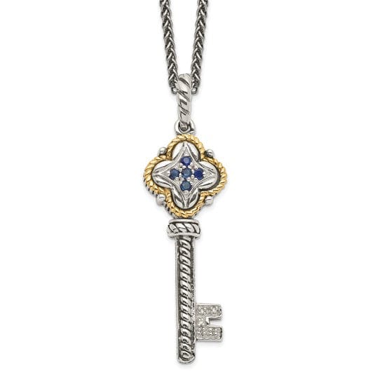 Shey Couture Necklaces Sterling Silver Gold Sapphire Diamond Necklace